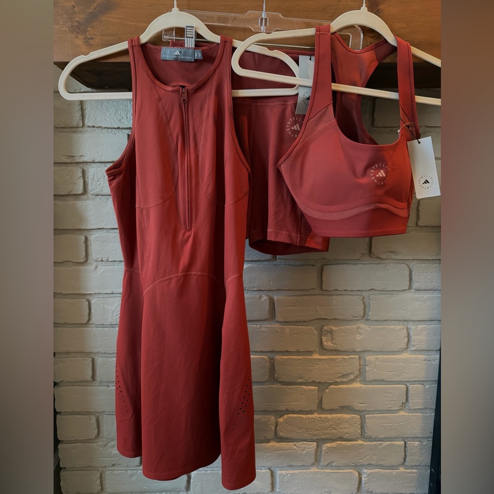 Stella McCartney Women's Burnt Orange Midi Dress, Bra and Shorts (36 = size 4)